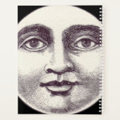 ヴィンテージの月の顔黒白 プランナー手帳 (裏面)