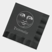 ヴィンテージの月の顔 箔ナプキン (左)