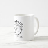 ヴィンテージの月相の寝猫 コーヒーマグカップ (正面右)