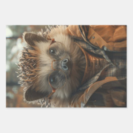 ヴィンテージの服を着たポルカインデコパージュ ラッピングペーパーシート