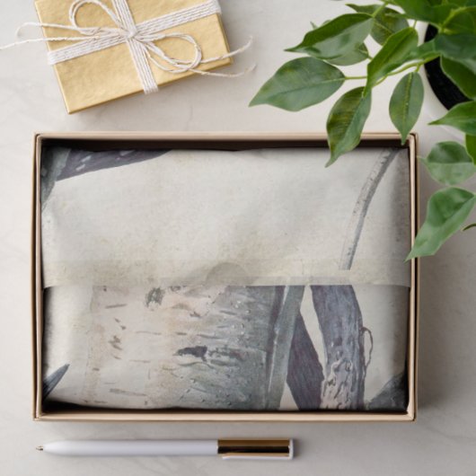 ヴィンテージの木こり鳥のパーチメントの分離自然 薄葉紙 (ギフト)