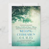 ヴィンテージの木と愛の鳥の結婚式の招待 招待状 (正面)