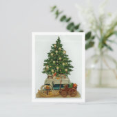 ヴィンテージの木と木のおもちゃ シーズンポストカード (スタンド正面)