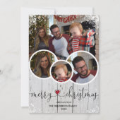 ヴィンテージの木と雪メリークリスマスファーム素朴ー シーズンカード (正面)