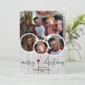 ヴィンテージの木と雪メリークリスマスファーム素朴ー シーズンカード (スタンド正面)