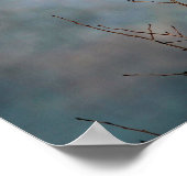 ヴィンテージの木のカラスの写真 ポスター (角)