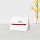 ヴィンテージの木のチェサピーク湾のDeadriseのボート カード (黄色い花)