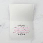 ヴィンテージの木のピンクの花の切り離し カード (内部)