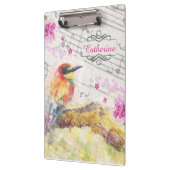 ヴィンテージの木のピンクの花の切り離し クリップボード (左)