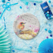 ヴィンテージの木のピンクの花の切り離し ペーパープレート (パーティー)