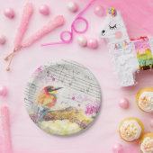 ヴィンテージの木のピンクの花の切り離し ペーパープレート (パーティー)