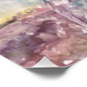 ヴィンテージの木のピンクの花の切り離し ポスター (コーナー)