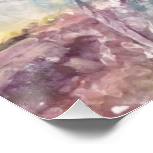 ヴィンテージの木のピンクの花の切り離し ポスター (コーナー)