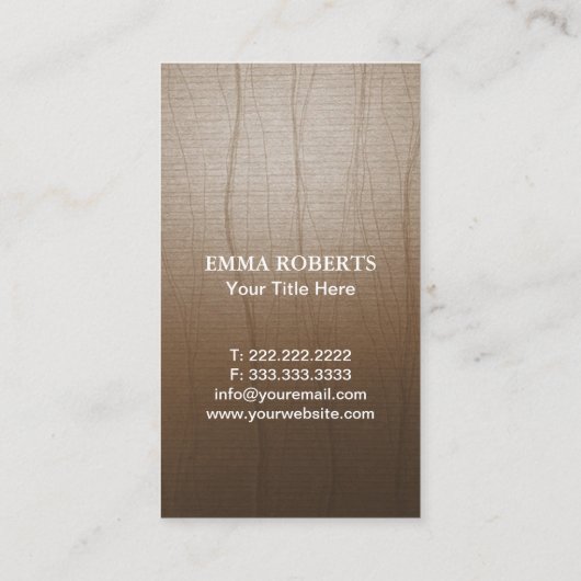 ヴィンテージの木のロゴのヨガの健康心理学 名刺 (裏面)