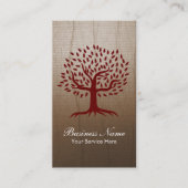 ヴィンテージの木のロゴのヨガの健康心理学 名刺 (正面)