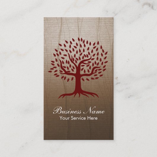 ヴィンテージの木のロゴのヨガの健康心理学 名刺