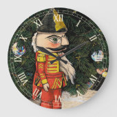 ヴィンテージの木の下のくるみ割り ラージ壁時計 (正面)