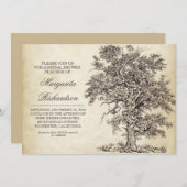ヴィンテージの木の古い老化させたブライダルシャワー招待状 招待状 (正面/裏面)