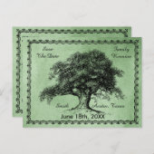 ヴィンテージの木の屋外の素朴な家族会の緑 案内ポストカード (正面/裏面)