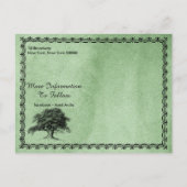 ヴィンテージの木の屋外の素朴な家族会の緑 案内ポストカード (裏面)