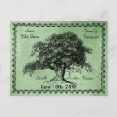 ヴィンテージの木の屋外の素朴な家族会の緑 案内ポストカード (正面)