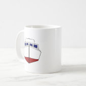 ヴィンテージの木の漁船-キャビン・クルーザ コーヒーマグカップ (正面左)