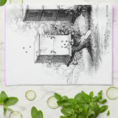 ヴィンテージの木の蜂は台所タオルを巣箱に集めます キッチンタオル (折り畳み)