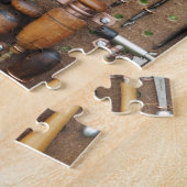 ヴィンテージの木工用革クラフトキッチンツール ジグソーパズル (側面)