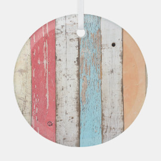 ヴィンテージの木数々の：色のひびテクスチャ。 ガラスオーナメント