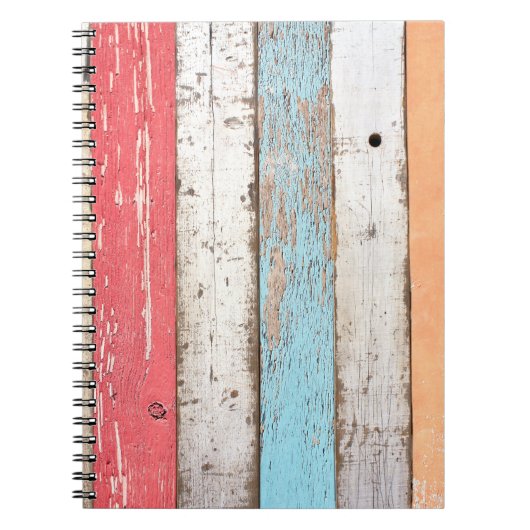 ヴィンテージの木数々の：色のひびテクスチャ。 ノートブック (正面)