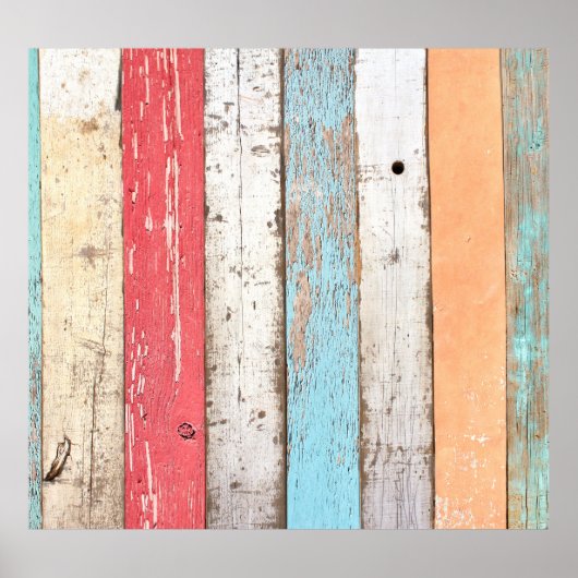 ヴィンテージの木数々の：色のひびテクスチャ。 ポスター (正面)