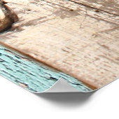 ヴィンテージの木数々の：色のひびテクスチャ。 ポスター (角)