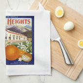 ヴィンテージの木枠のラベルの台所タオル#2 キッチンタオル (四つ折り)