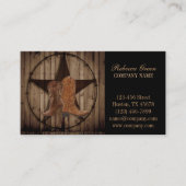 ヴィンテージの木目のカウボーイが西の国にブーツ 名刺 (正面)