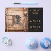 ヴィンテージの木目カウボーイは西ファッションをブーツ チラシ (シングル)