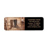 ヴィンテージの木目カウボーイは西ファッションをブーツ ラベル (正面)