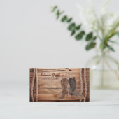 ヴィンテージの木目カウボーイは西ファッションをブーツ 名刺 (スタンド正面)