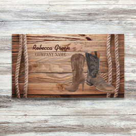 ヴィンテージの木目カウボーイは西ファッションをブーツ 名刺