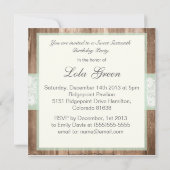 ヴィンテージの木製のぼろぼろのシックなSweet sixteenの誕生日 招待状 (裏面)