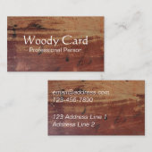ヴィンテージの木製の一見 名刺 (正面/裏面)