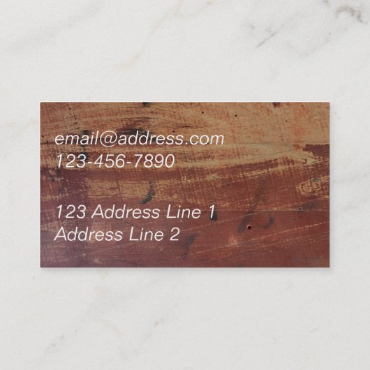 ヴィンテージの木製の一見 名刺 (裏面)