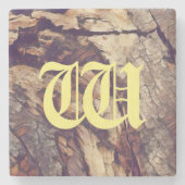 ヴィンテージの木製の木の幹の背景　カスタマイズ可能 ストーンコースター (正面)