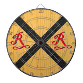 ヴィンテージの木製の踏切の印 ダーツボード (正面)