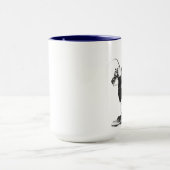 ヴィンテージの木馬巻きマグの少年写真 マグカップ (中央)