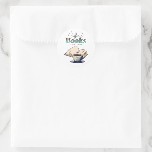 ヴィンテージの本とコーヒーが必要だ ラウンドシール (バッグ)