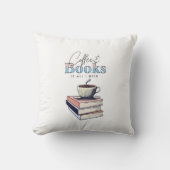 ヴィンテージの本とコーヒーが必要 クッション (正面)