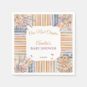 ヴィンテージの本とワイルドフラワーベイビーシャワー スタンダードカクテルナプキン (正面)