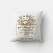 ヴィンテージの本のページの花カスタムテンプレート クッション (正面)