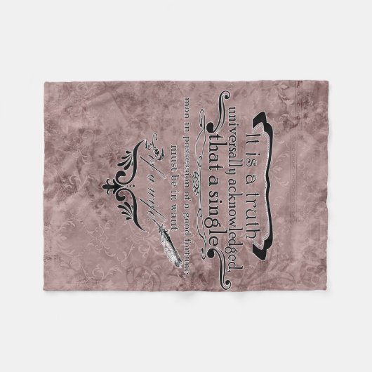 ヴィンテージの本の引用文 フリースブランケット (正面(横))