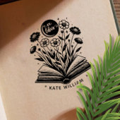 ヴィンテージの本の花のカスタム・エクスリブリス セルフインキングスタンプ